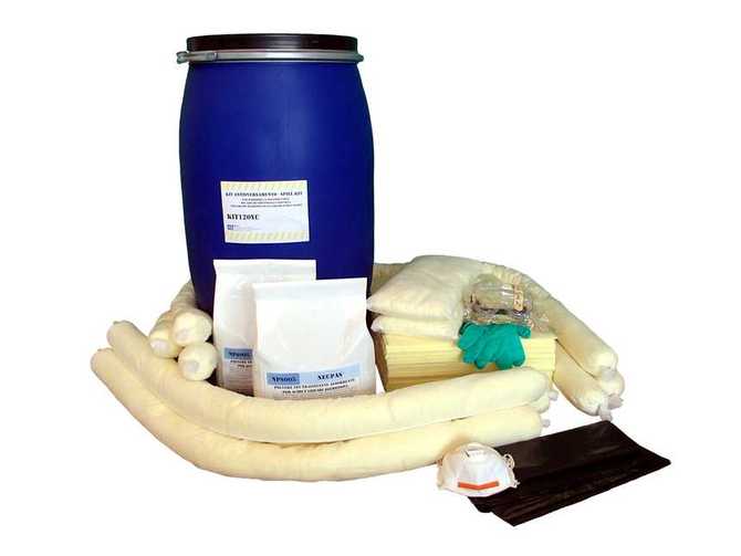 Kit antisversamento prod.chimici contenitori cilindrici omol. ONU Lt.128